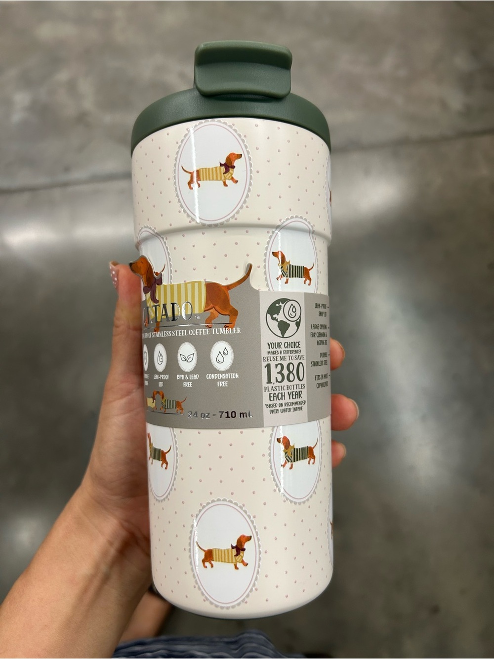 NWT Dachshund Stainless Steel Travel Tumbler 24oz